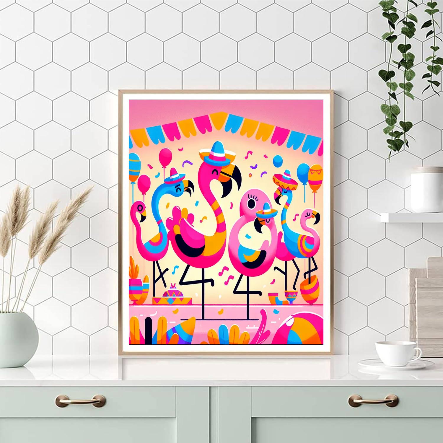 Flamingo Dance Fiesta Paint By Numbers
