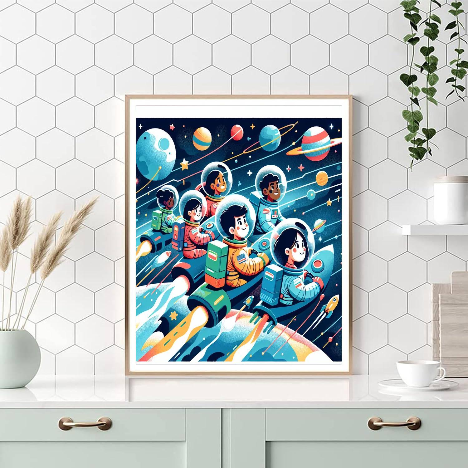 Astronauts On A Space Journey Paint By Number