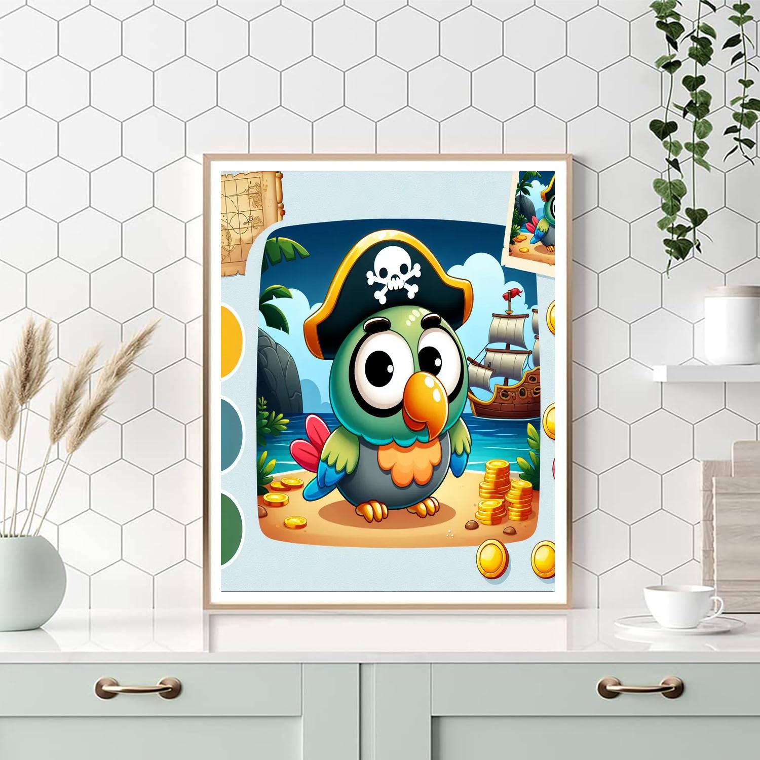 Pirate Parrot’s Treasure Trail Numbered Painting Kits