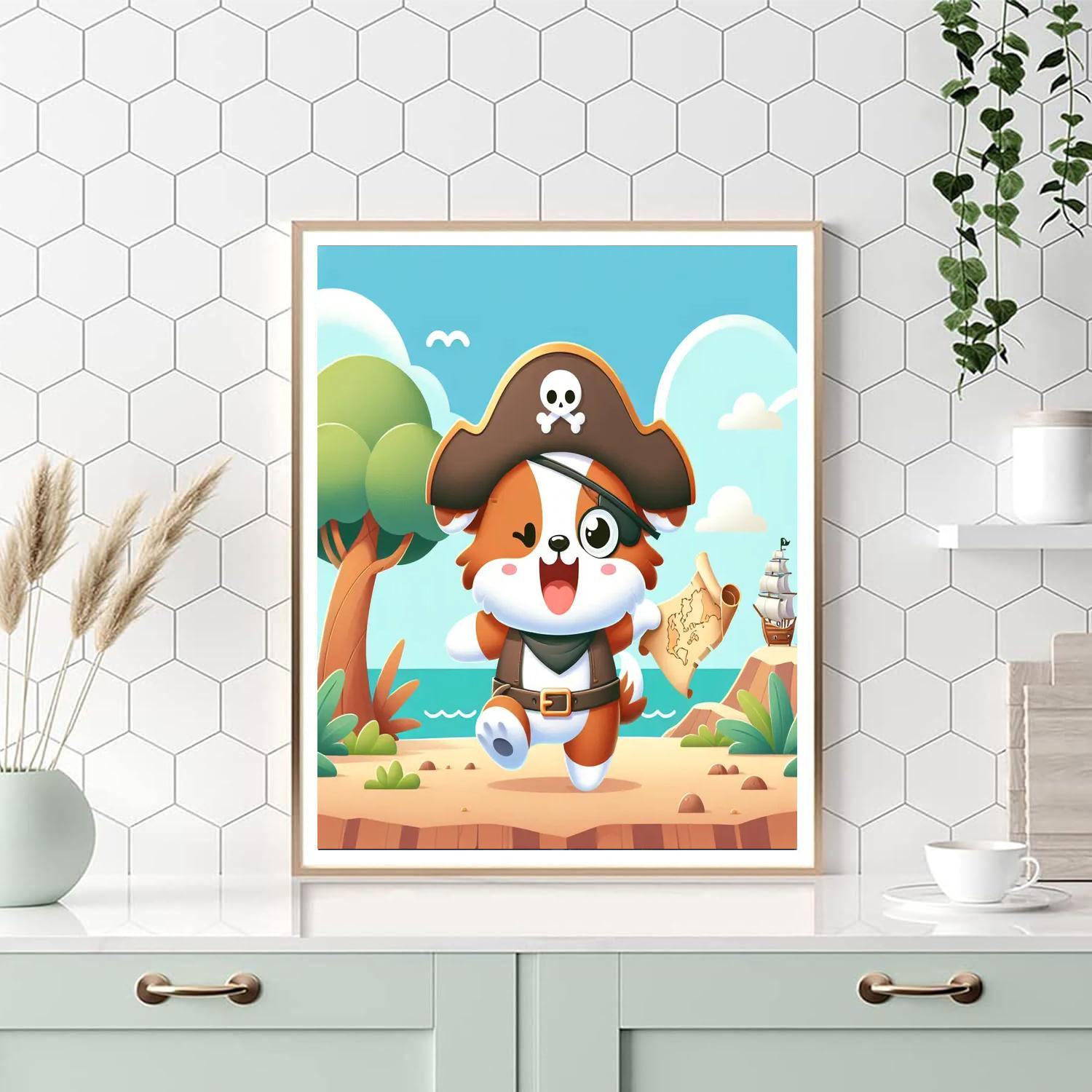 Adventurous Pirate Puppy DIY Paint By Numbers