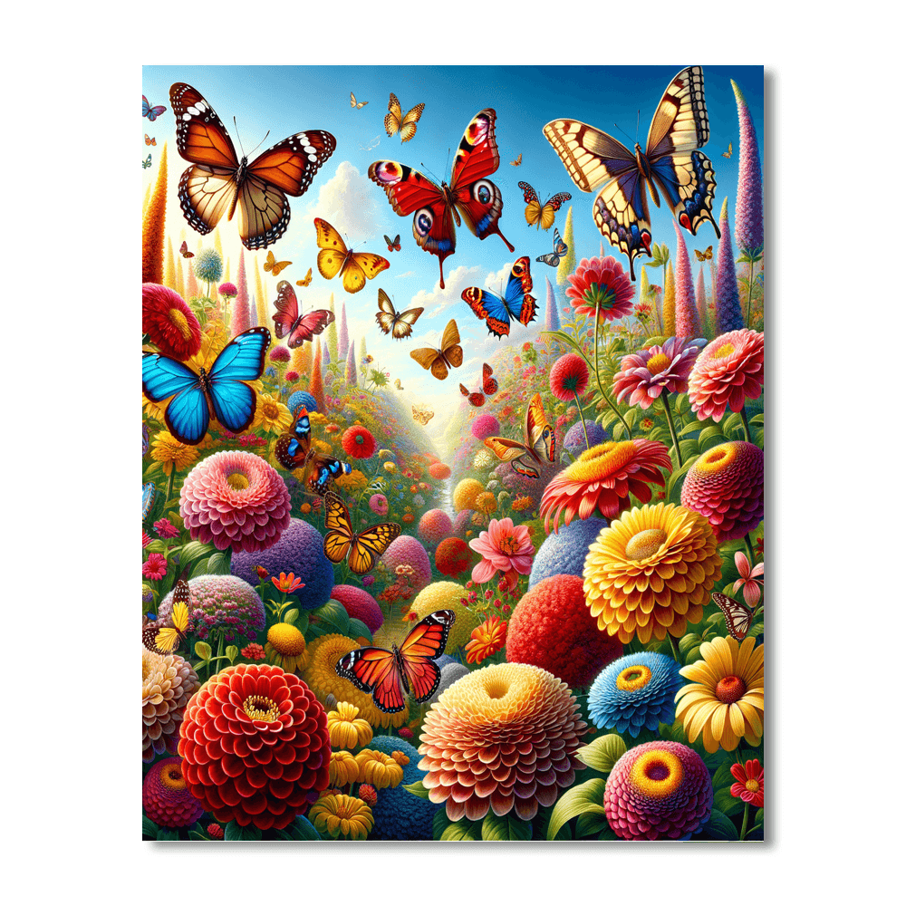 Colorful Butterfly Dance Paint By Numbers Art
