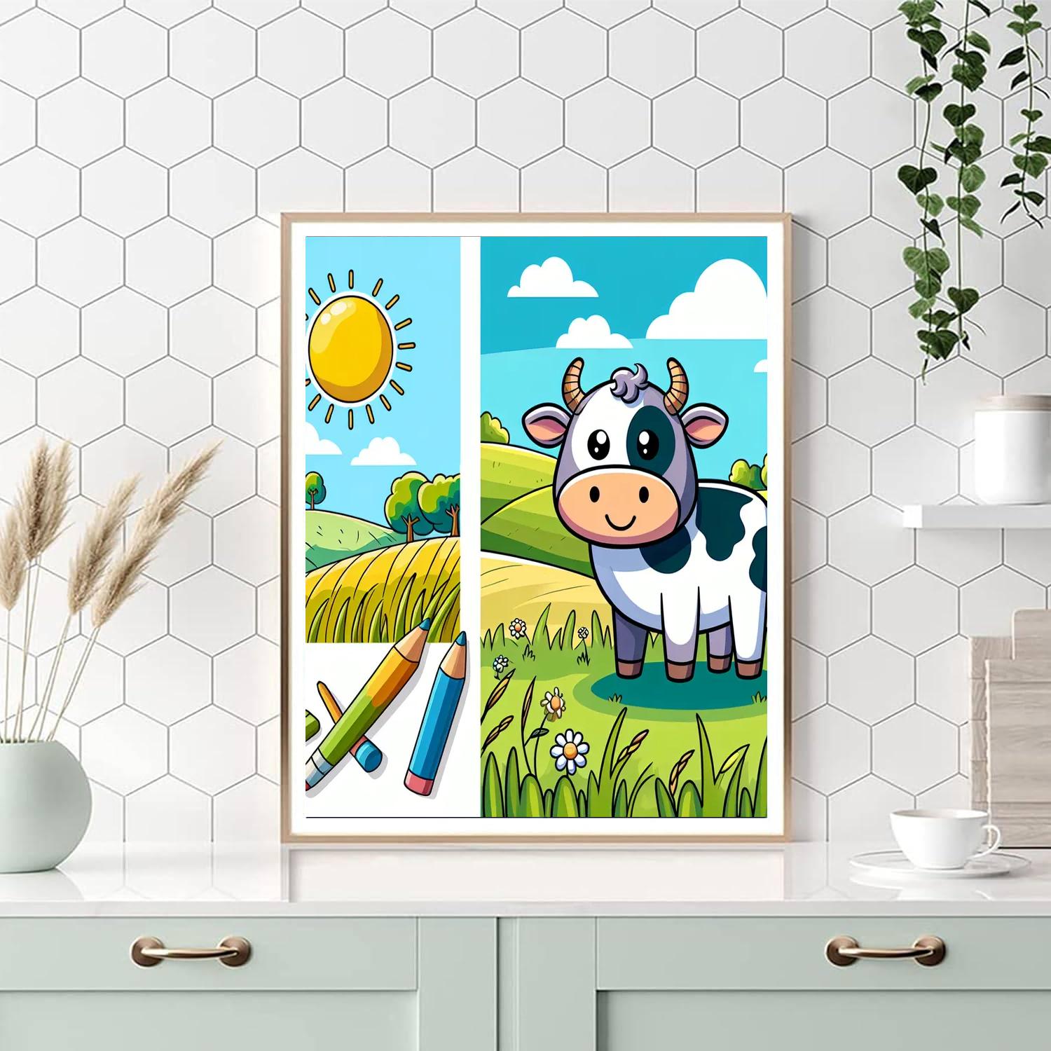 Happy Cow Farm Day Numbered Painting Kits