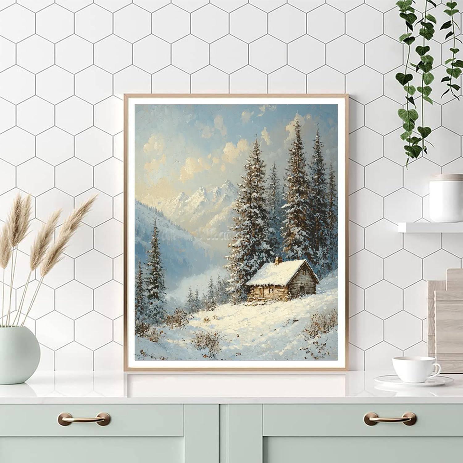 Caspar David Friedrich Inspired Gentle Winter Hues  Paint By Numbers Kits