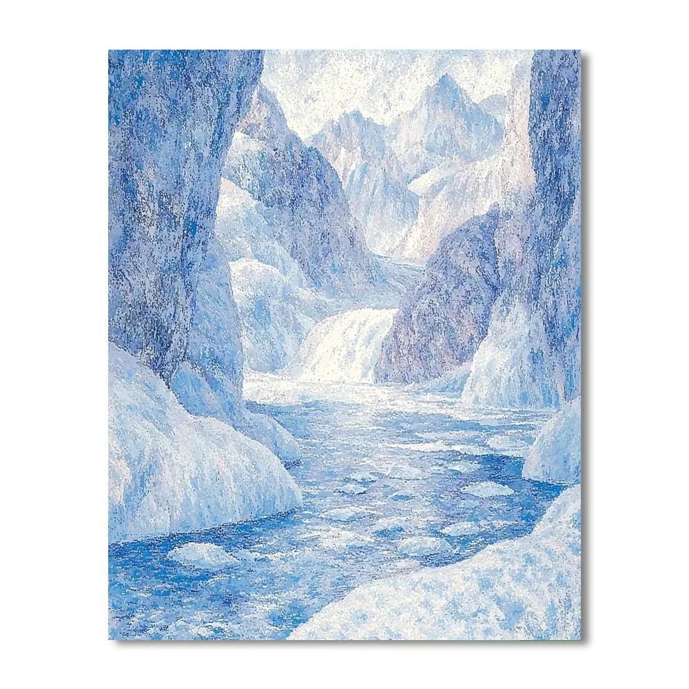 Georges Seurat Inspired Glacial Dreamscape  Paint By Numbers Art