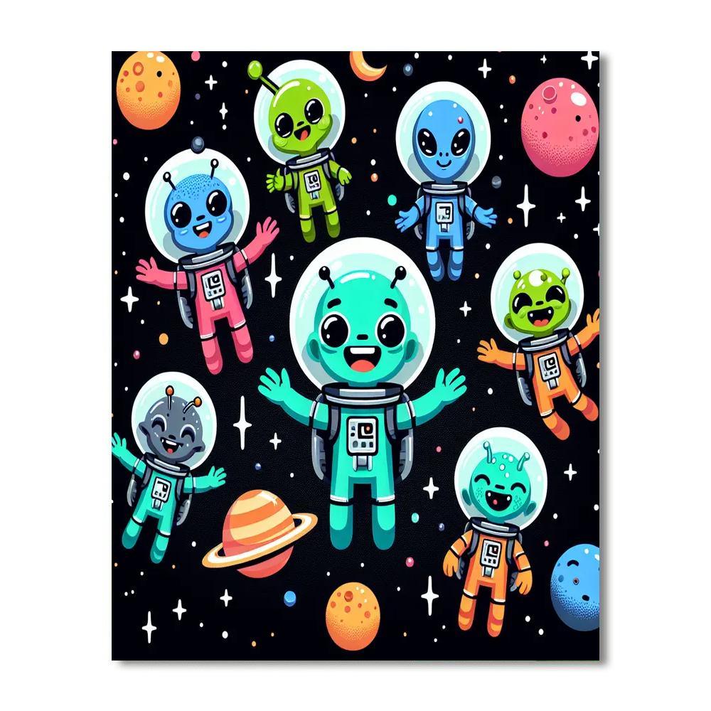 Cosmic Adventure With Aliens Paint By Color