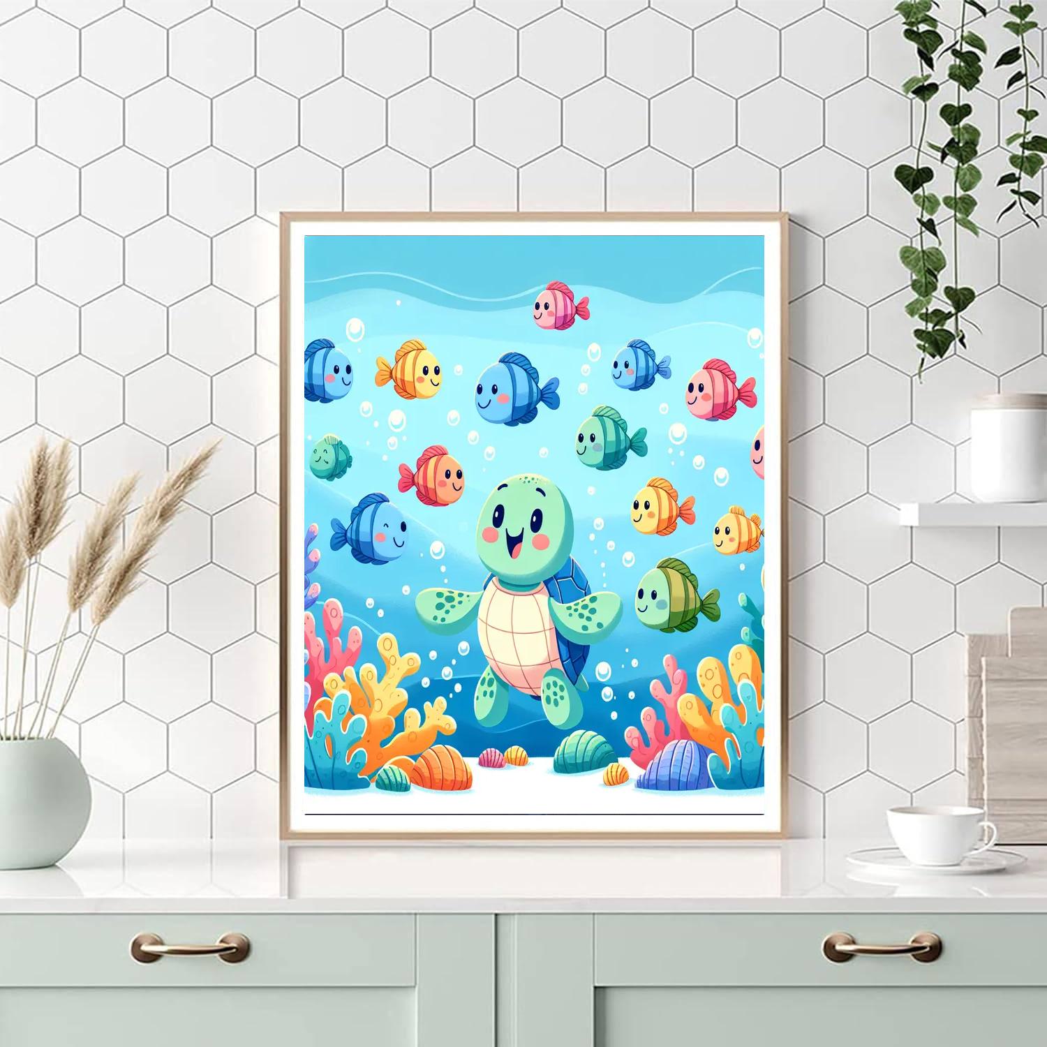 Exploring Underwater With Fish Friends DIY Paint By Numbers