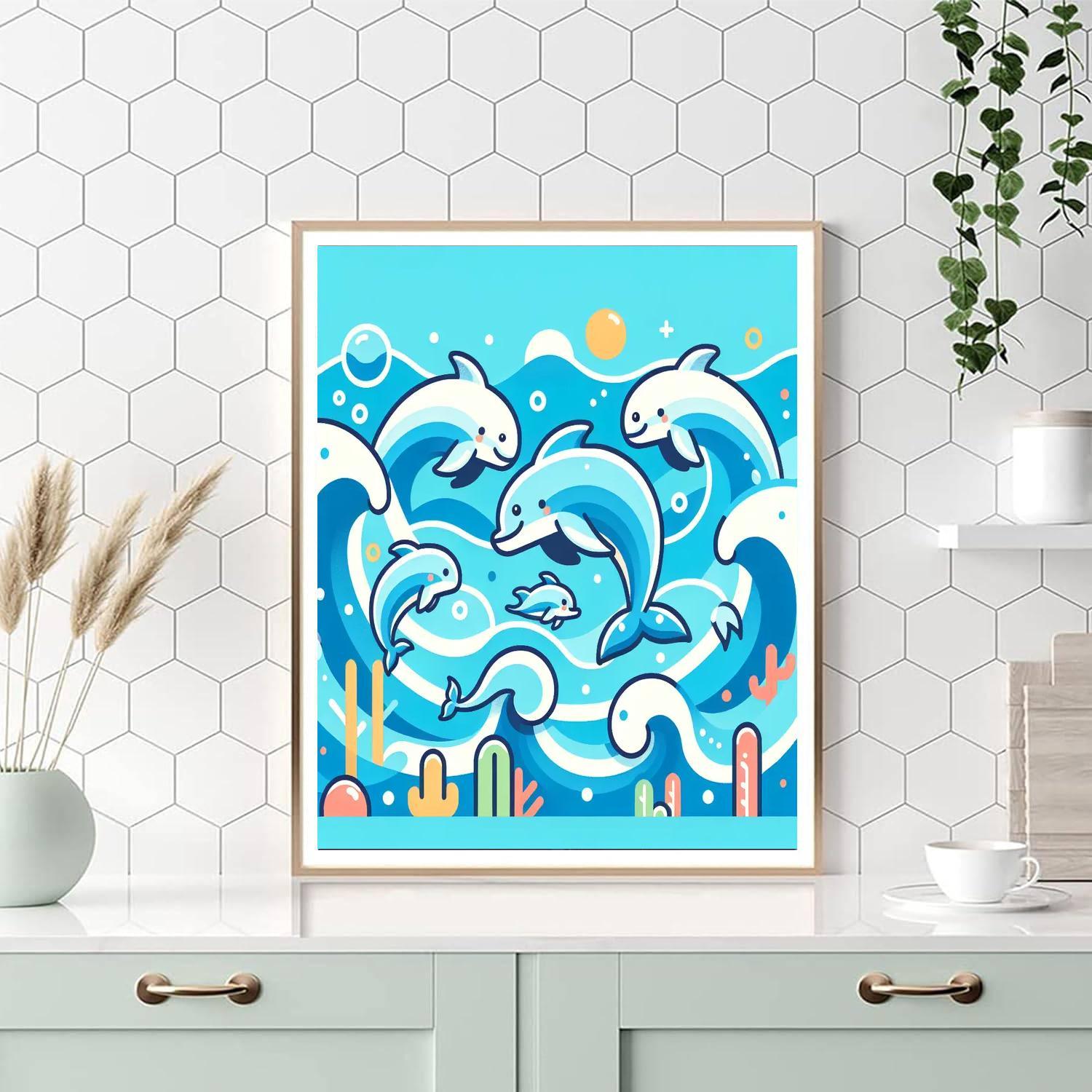 Dolphin Dive Paint By Numbers