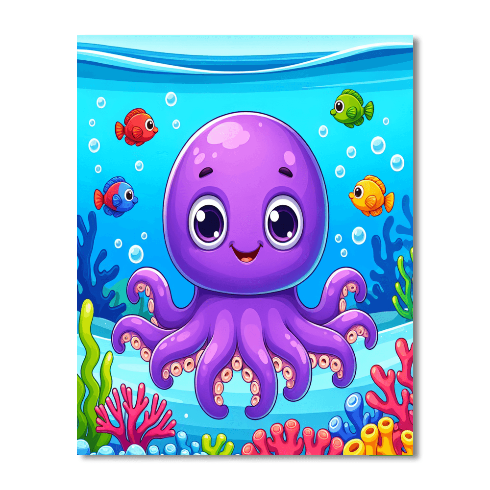 Merry Octopus Number Painting