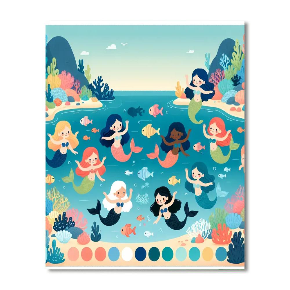 Mermaid's Cove Delight Painting Number Kit