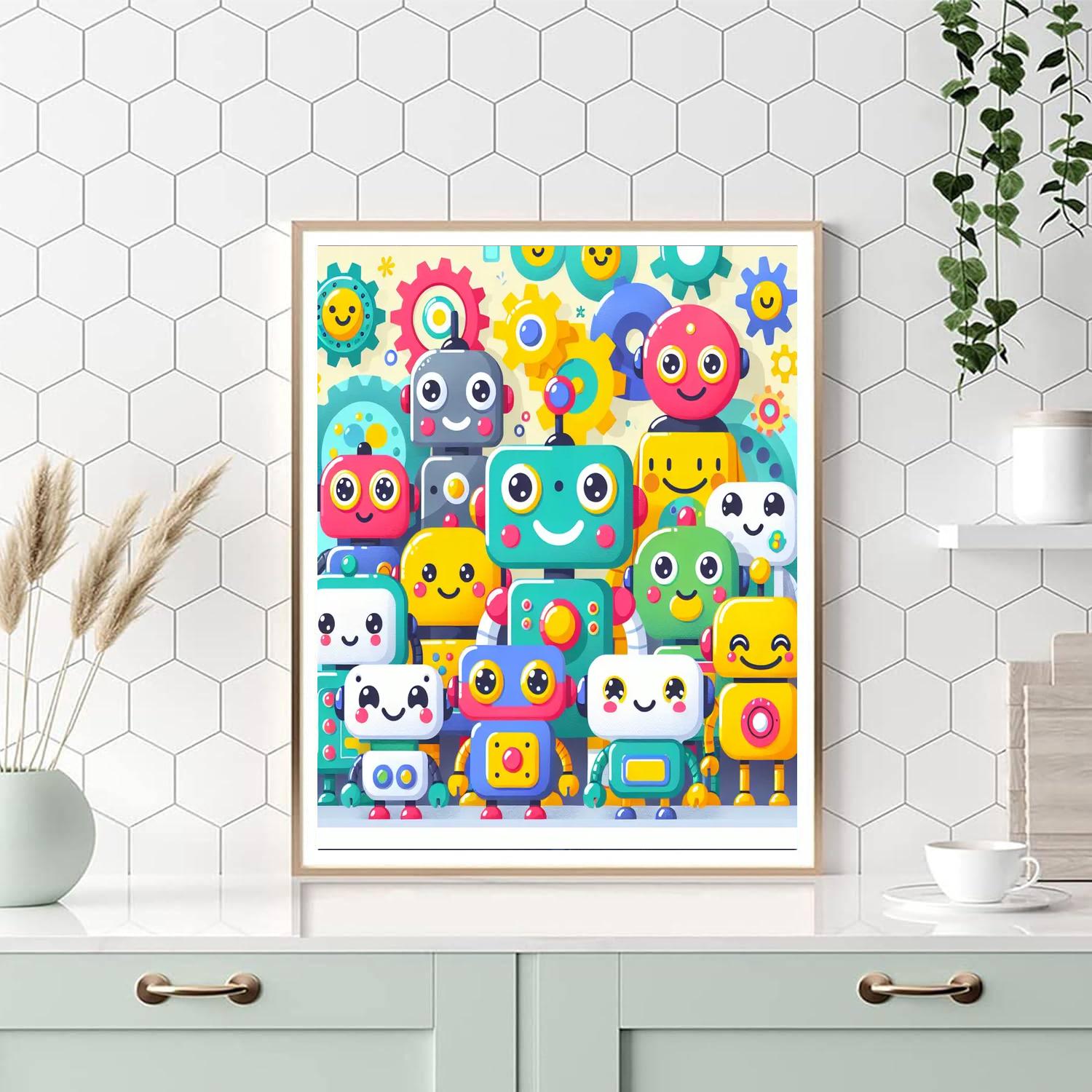 Jolly Robot Friends Numbered Painting Kits