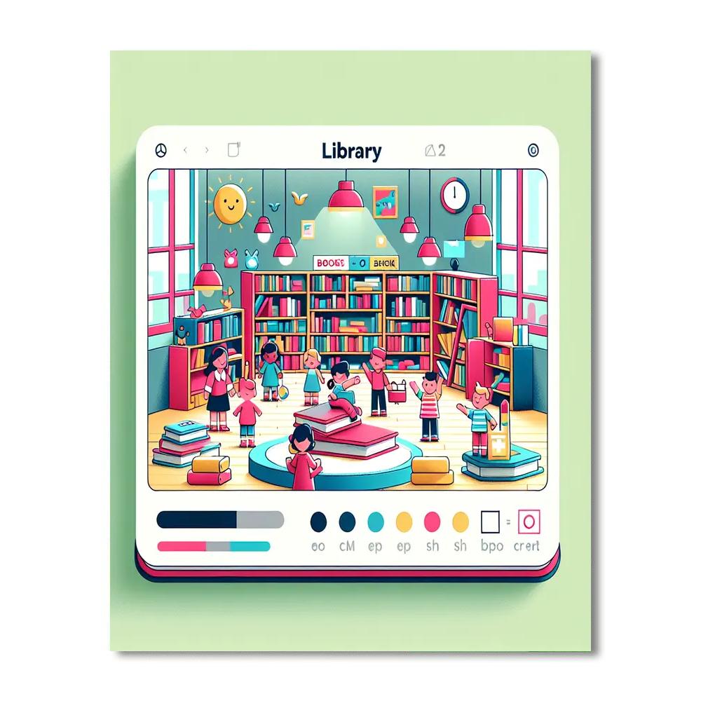 Lively Library Adventure Paint By Numbers Art