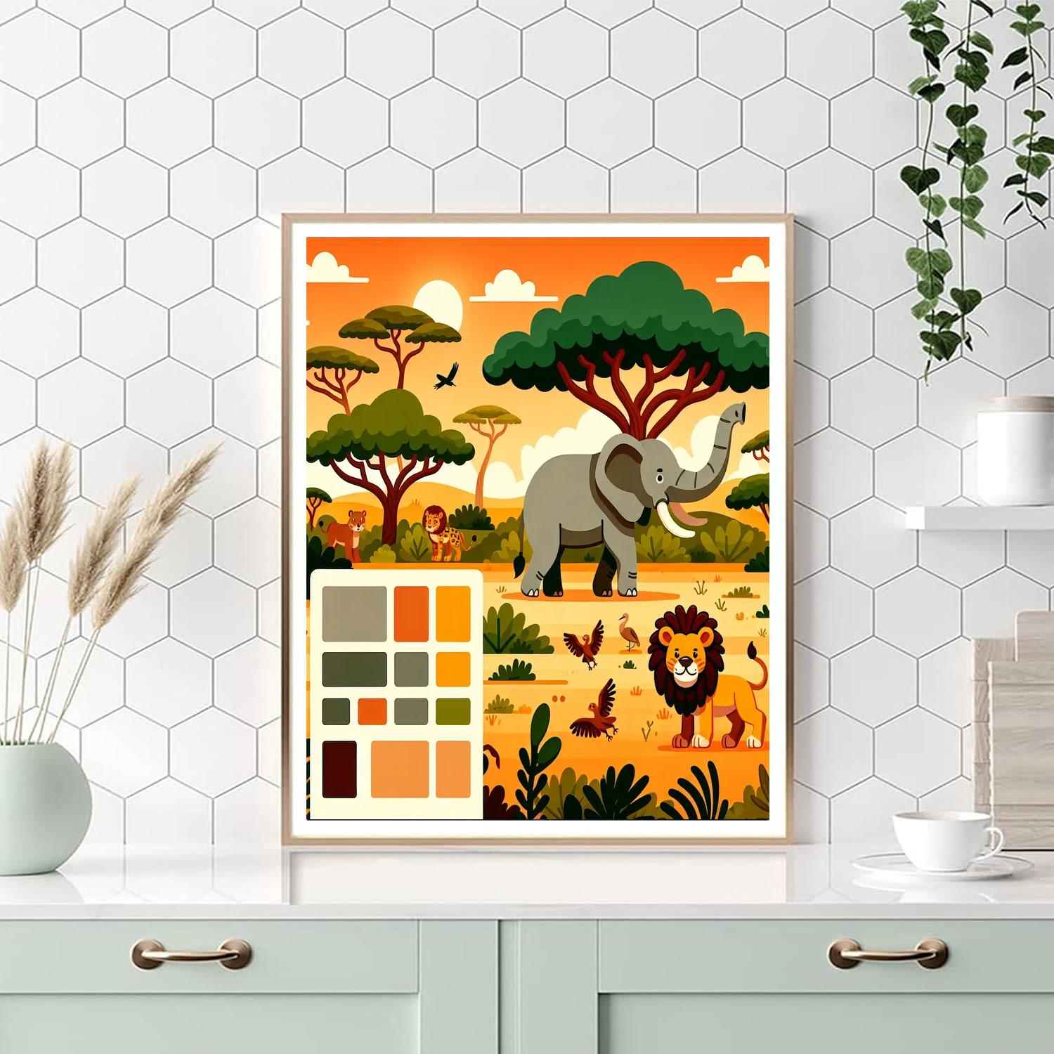 Sunlit Savannah Adventure Numbered Painting Kits