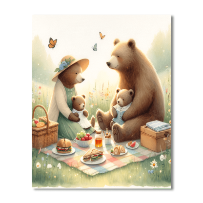 Cuddly Bear Family Paint By Color