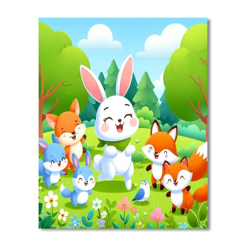 Happy Woodland Creatures DIY Paint By Numbers