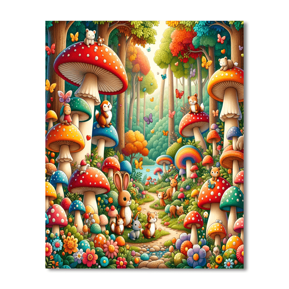 Enchanting Mushroom Forest Paint By Numbers Kits