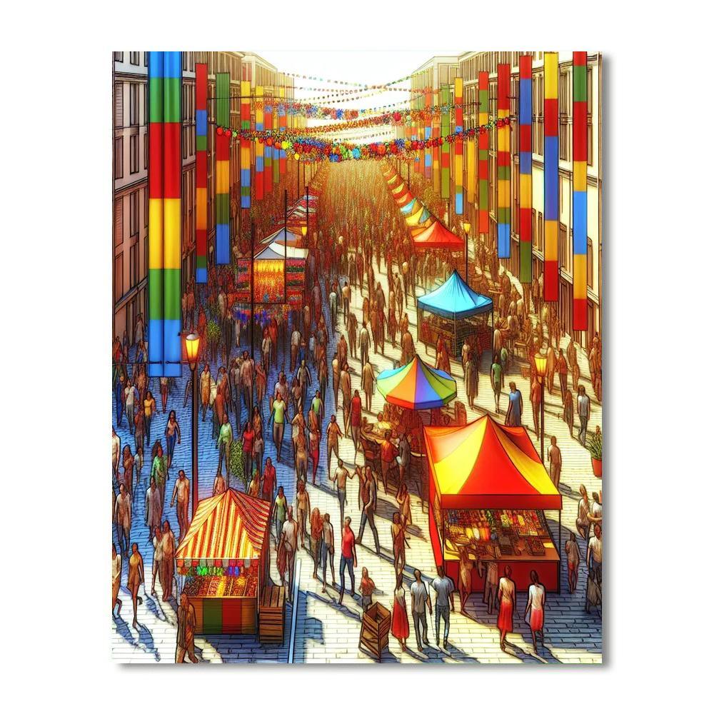 Lively City Festival Numbered Painting Kits