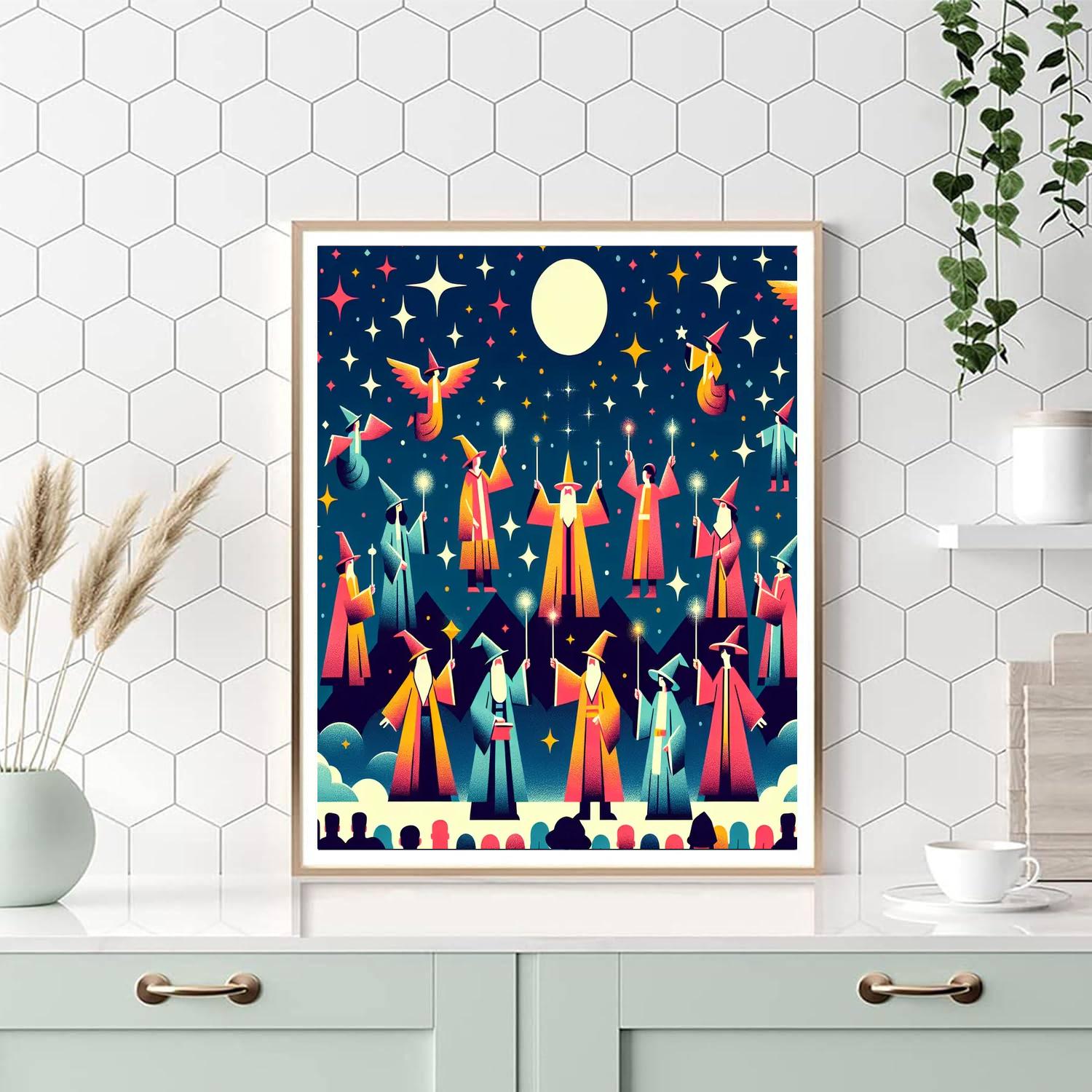 Wizard's Midnight Spell Paint By Numbers Art