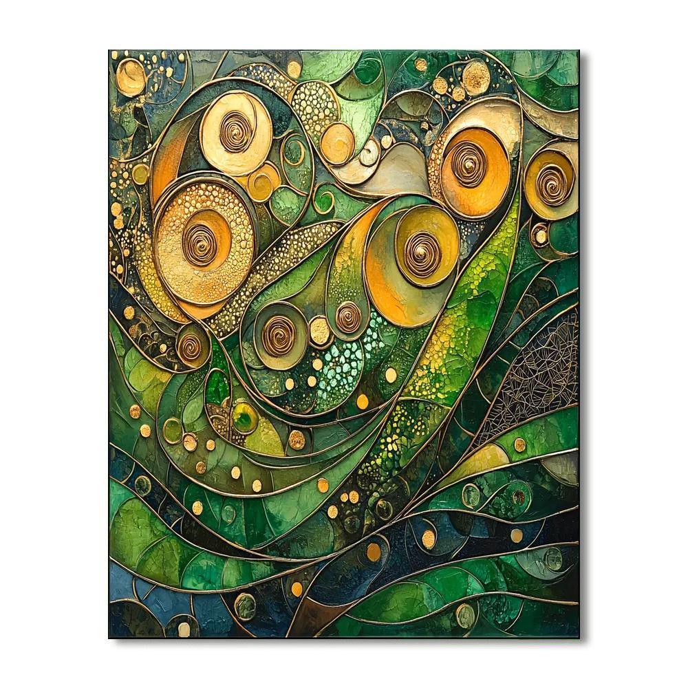Gustav Klimt Inspired Vibrant Spirals Of Nature  DIY Paint By Numbers