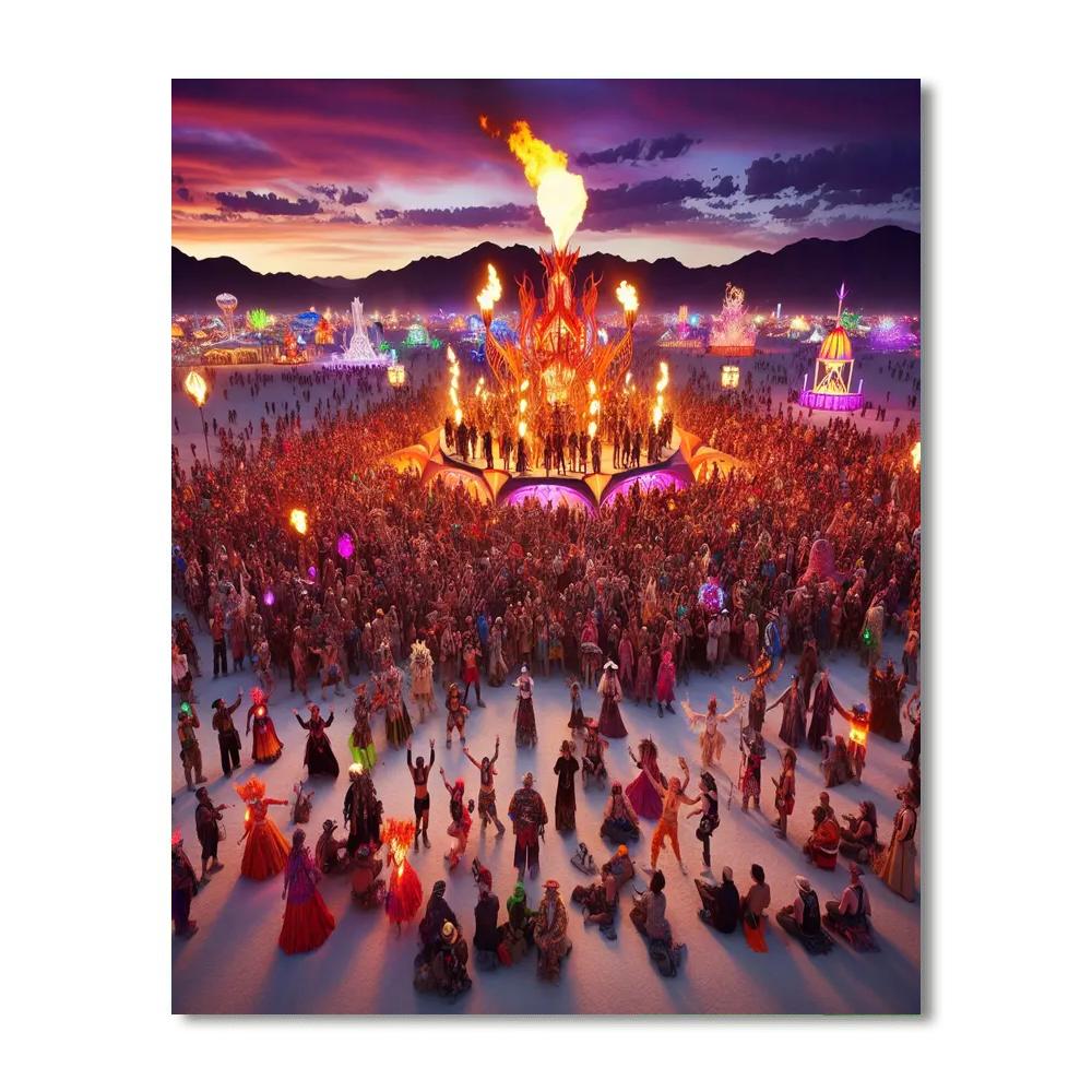 The Burning Man Festival Paint By Color