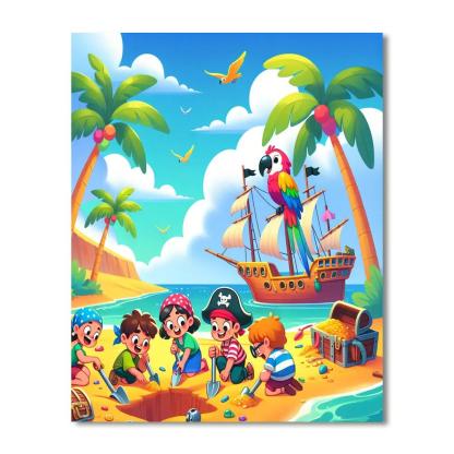 Pirate Island Treasure Quest Painting Number Kit