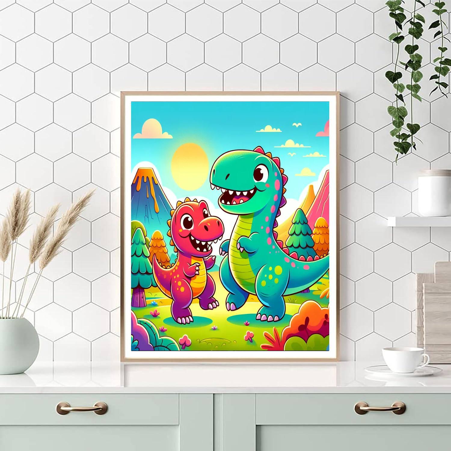 Daring Dino Explorers Number Painting