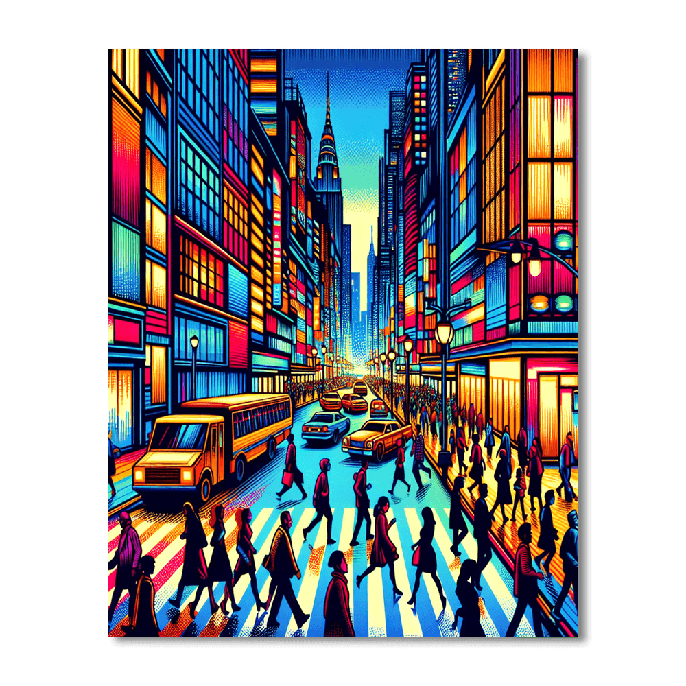 Energetic City Streets DIY Paint By Numbers