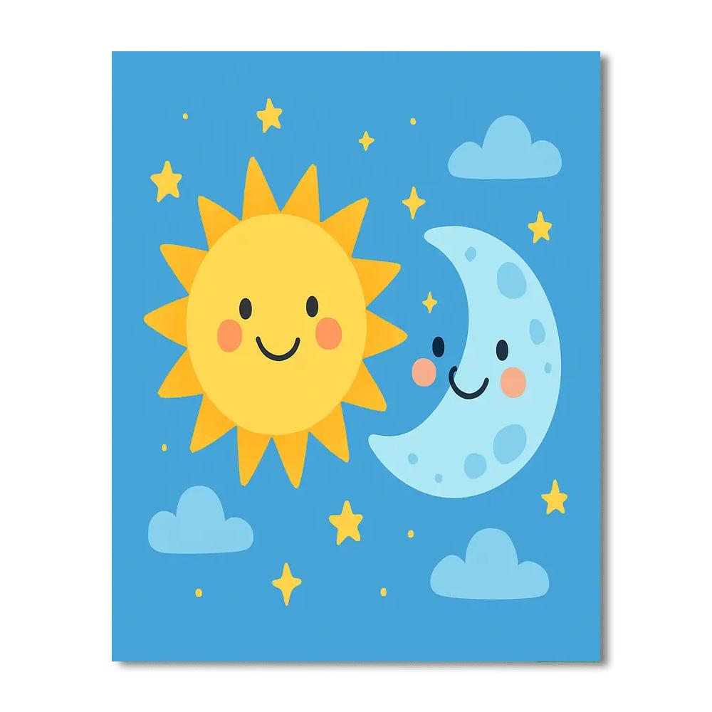 Charming Sun And Moon Numbered Painting Kits