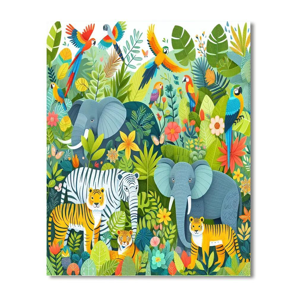 Colorful Wildlife Expedition Painting Number Kit