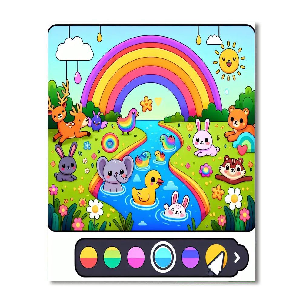Rainbow River Ride Paint By Numbers Art