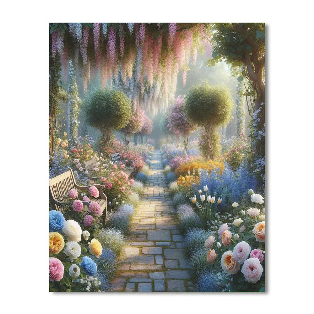 Elegant Garden Pathway Numbered Painting Kits