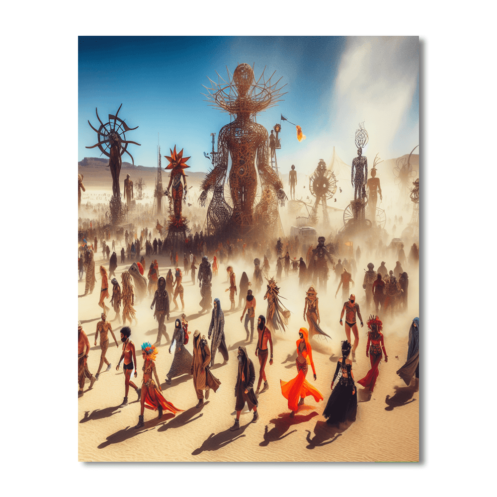 Burning Man - Black Rock Desert, Nevada, Usa Number Painting