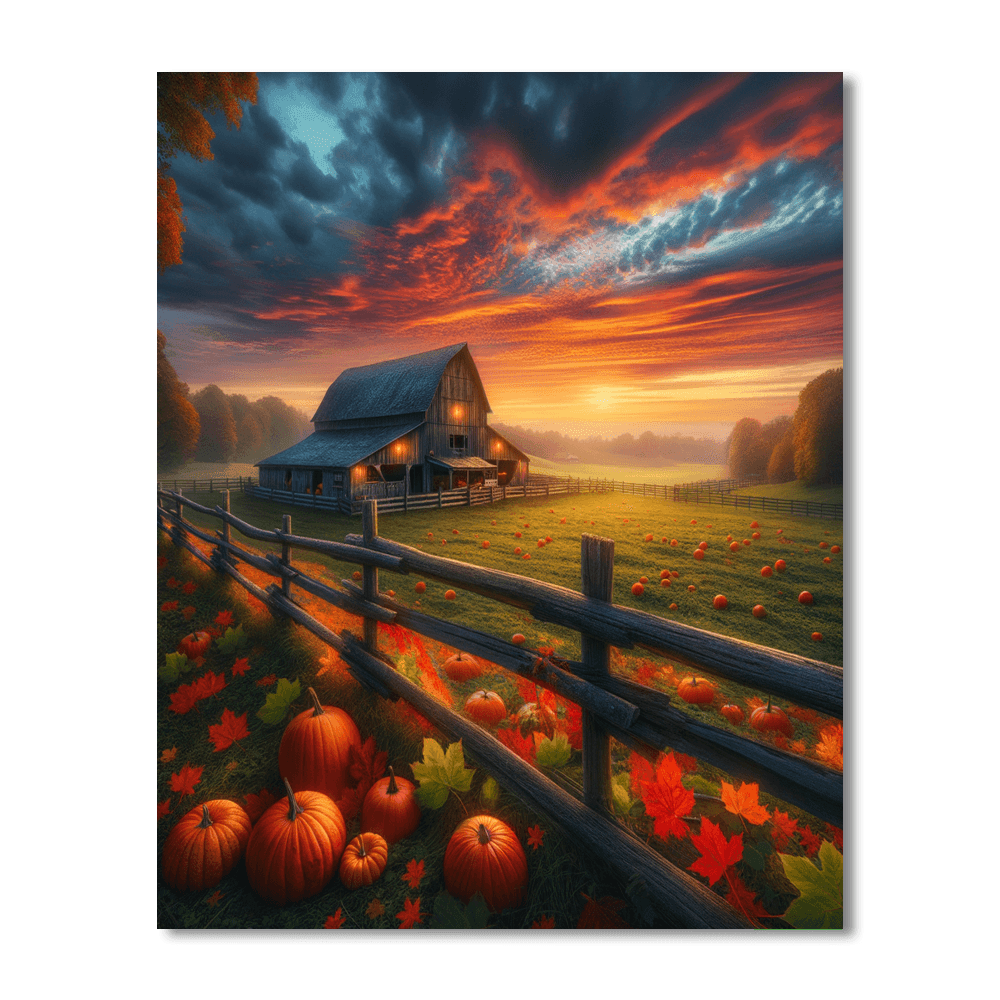 Autumn Harvest at Sunset - DIY Painting By Numbers Kit