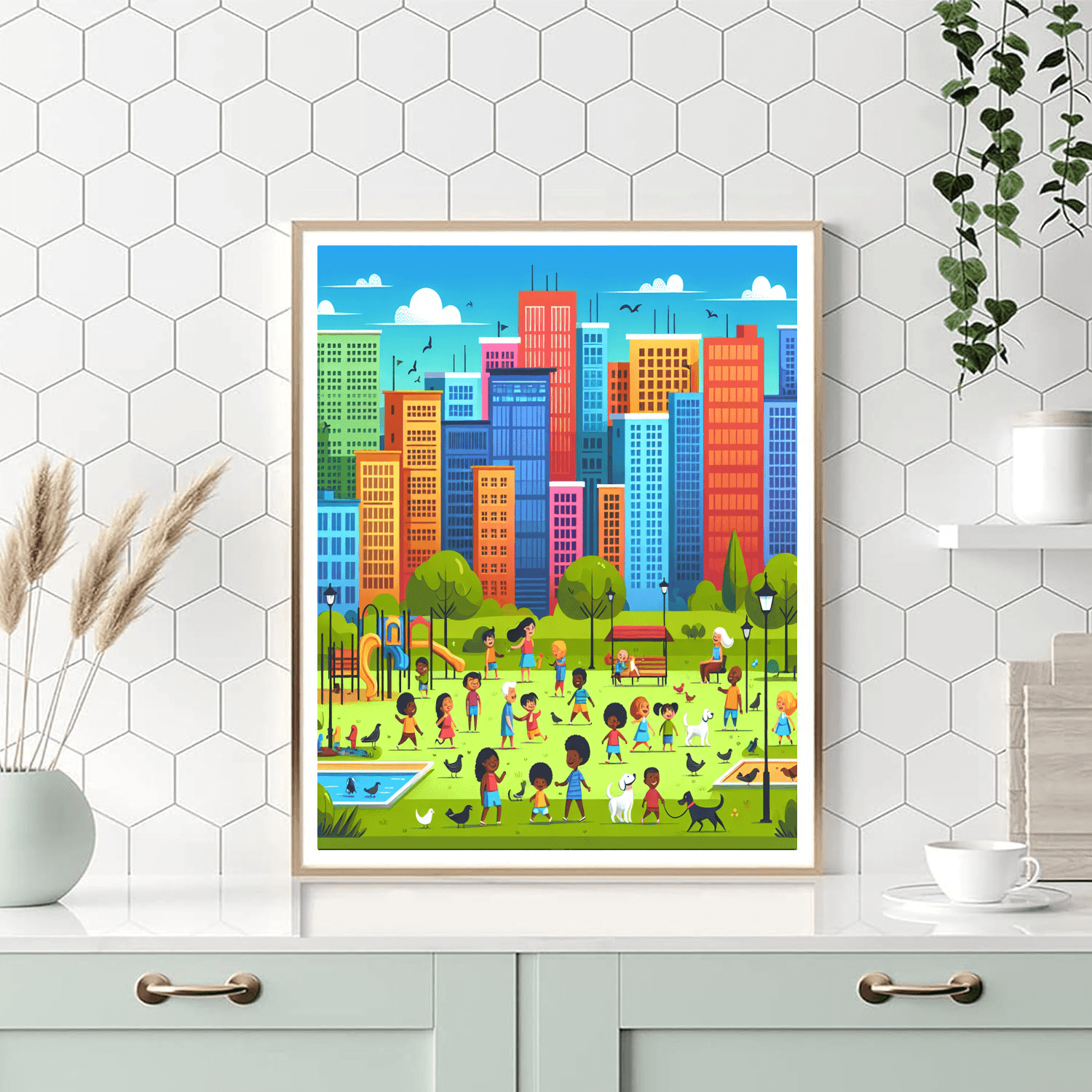 Charming City Life Number Painting