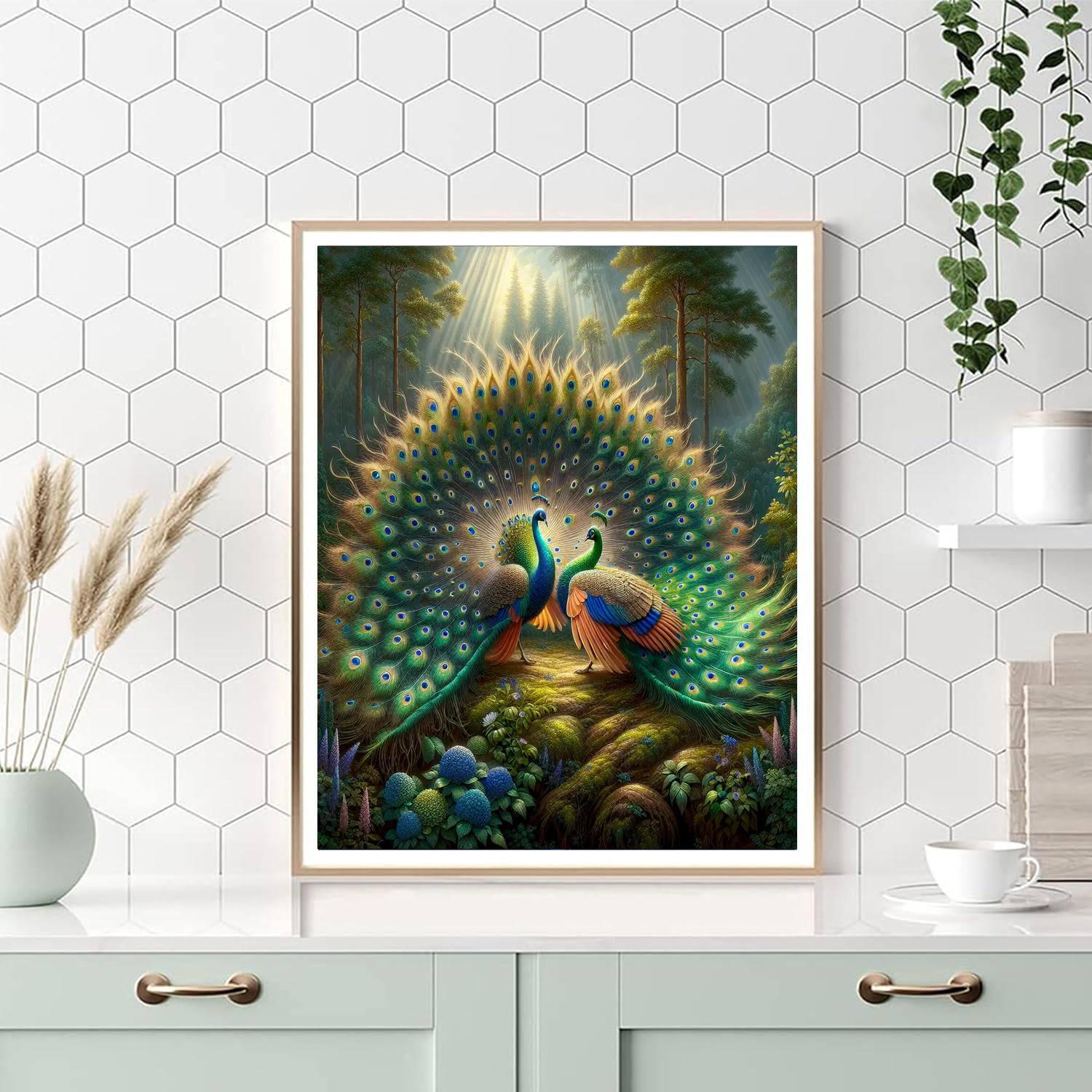 Regal Peacocks Dance Painting By Numbers Kit