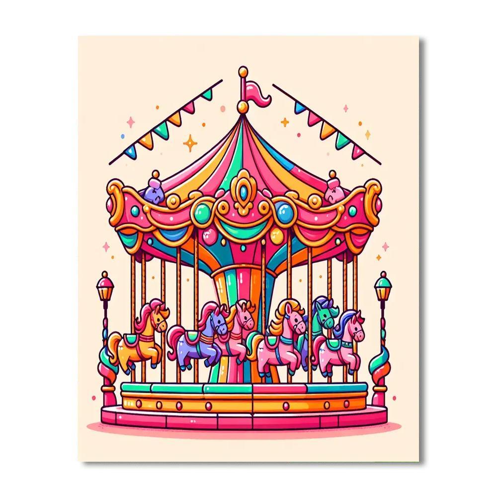 Joyful Circus Carousel Painting By Numbers Kit