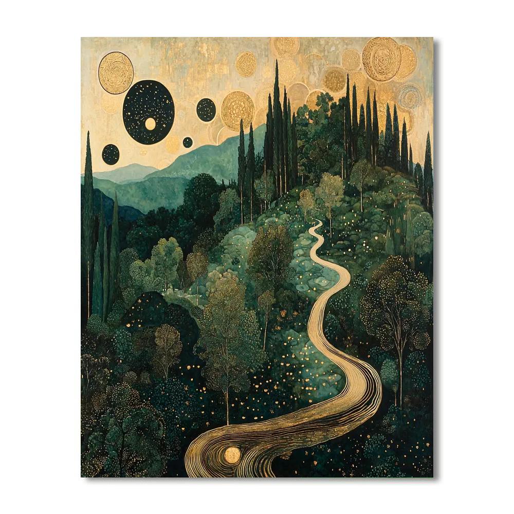 Gustav Klimt Inspired Ethereal Symphony Of Nature  Paint By Numbers Art