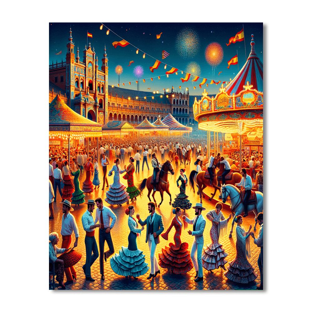 Seville Feria - Seville, Spain Paint By Color