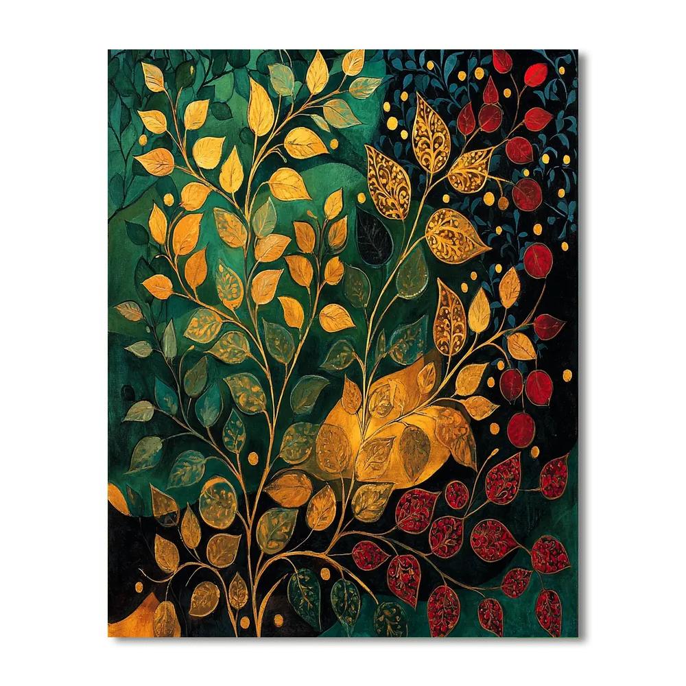 Gustav Klimt Inspired Botanical Melody  Paint By Number