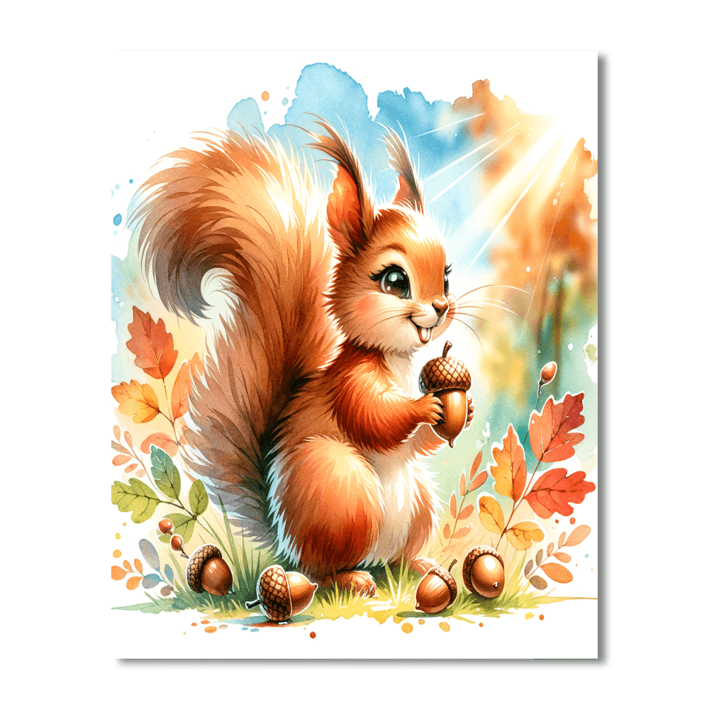 Sassy Little Squirrel - DIY Painting By Numbers Kit