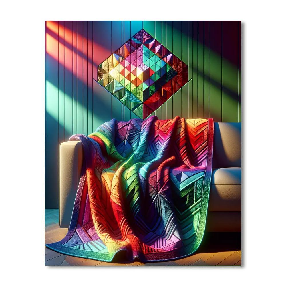 Prismatic Garden Throw Paint By Number