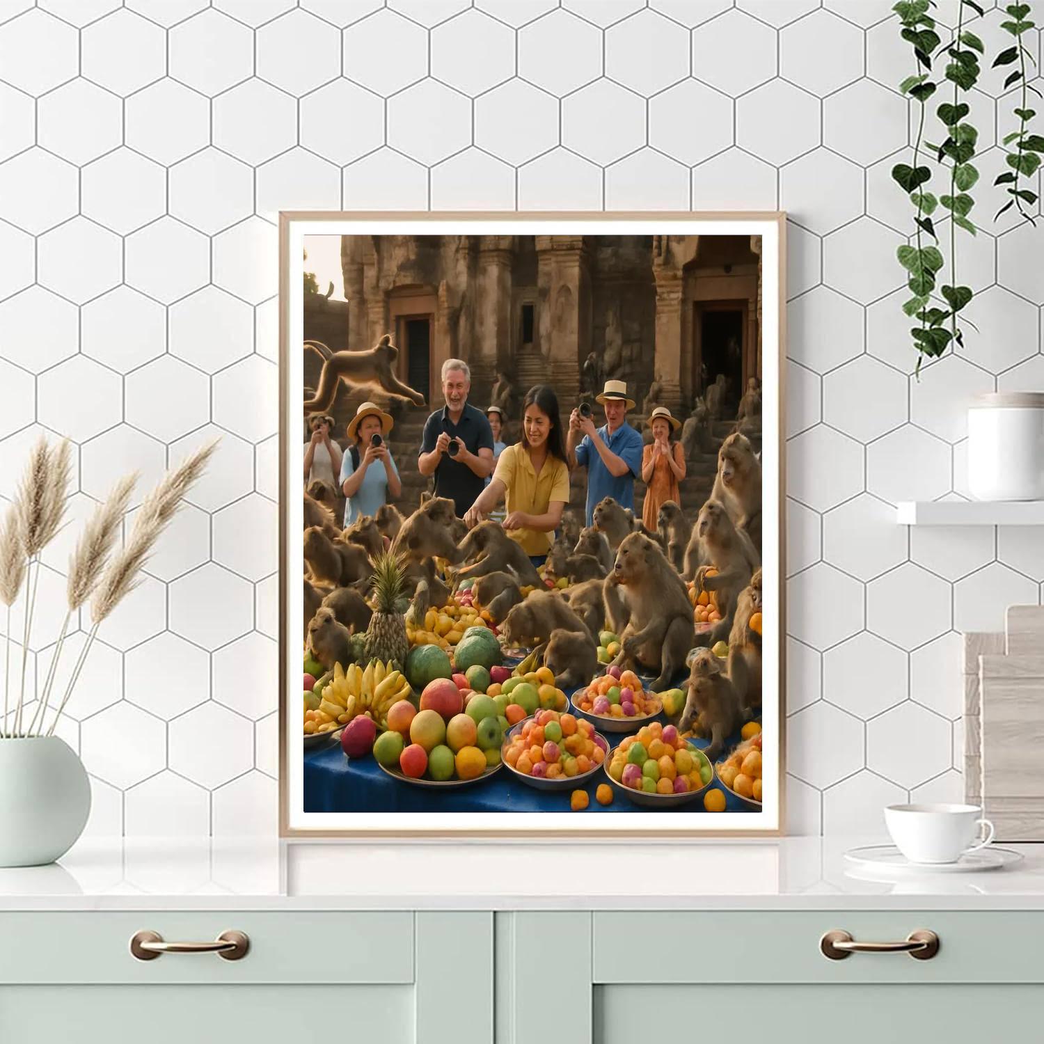 Lopburi Monkey Festival - Lopburi Painting By Numbers Kit