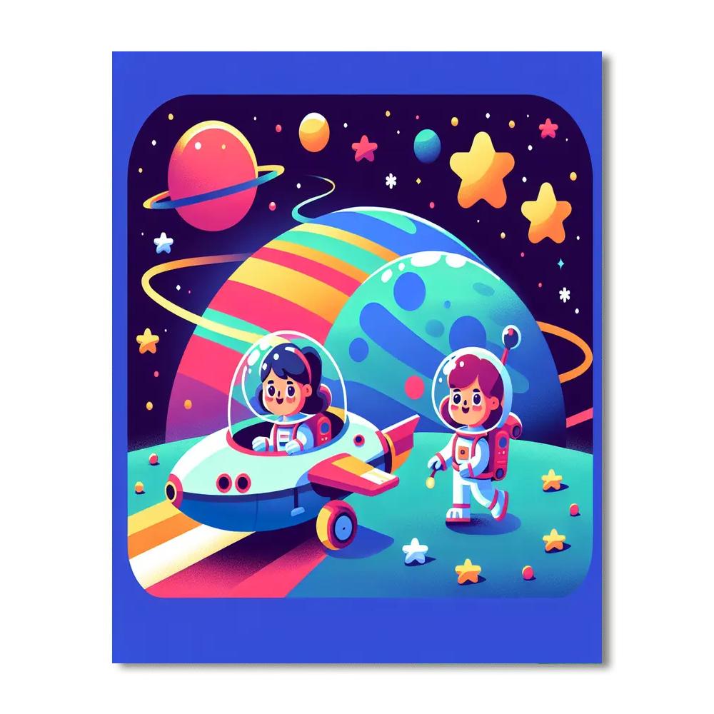 Stellar Space Mission Painting Number Kit