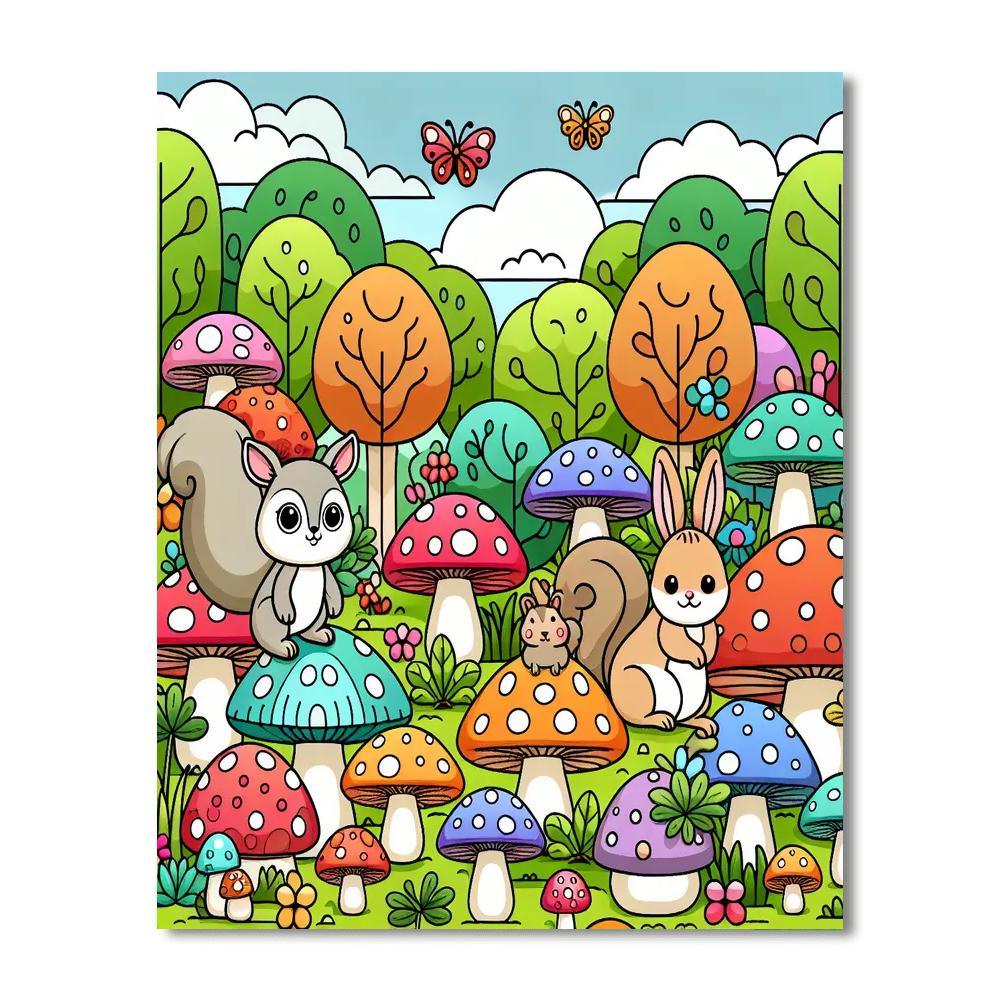 Merry Mushroom Kingdom Numbered Painting Kits