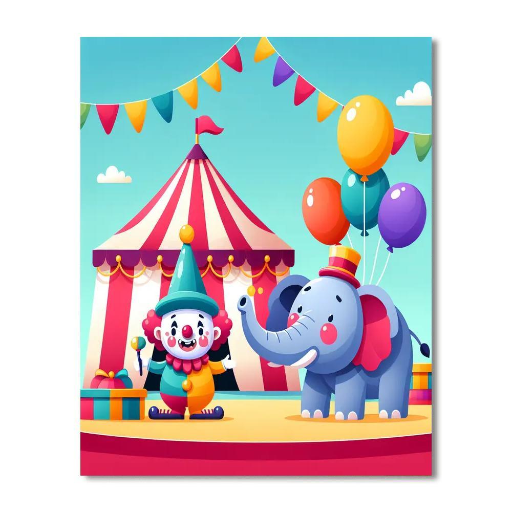 Festive Circus Extravaganza DIY Paint By Numbers