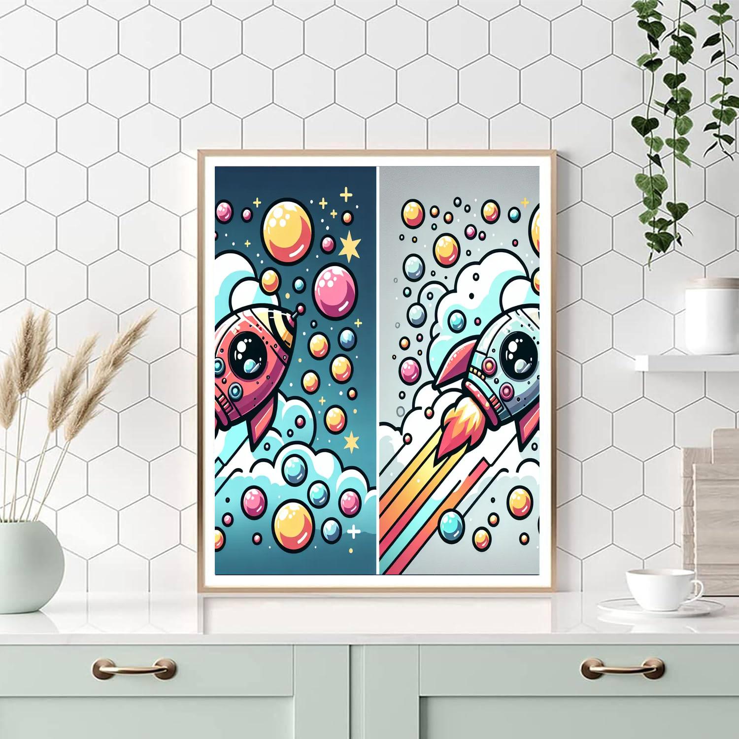 Galactic Bubble Adventure DIY Paint By Numbers
