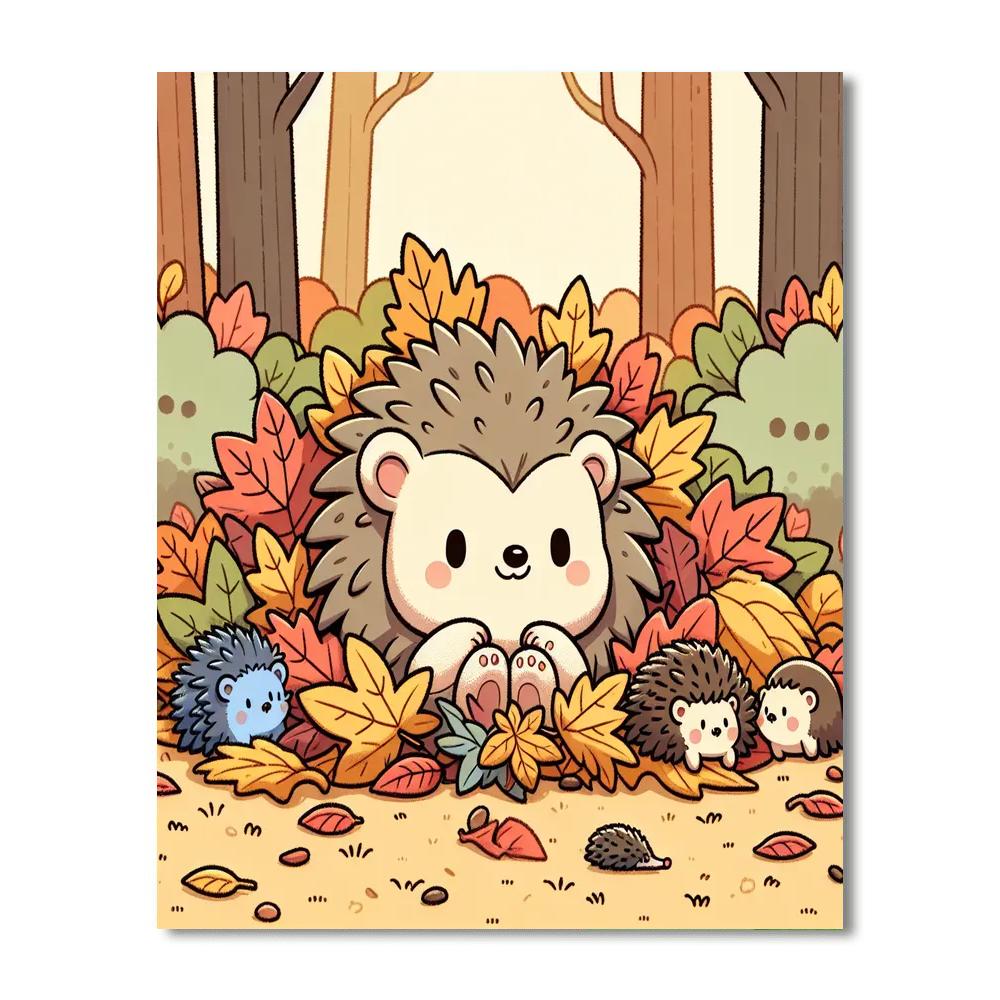 Snuggly Hedgehog Haven Number Painting