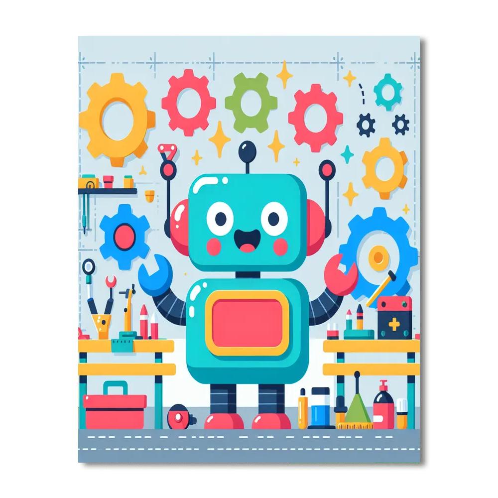 Robot's Technological Wonders DIY Paint By Numbers