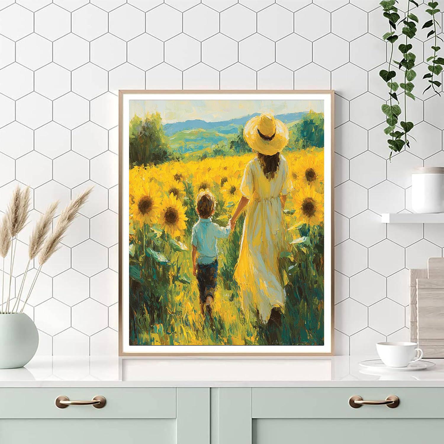 Sunflower Stroll Painting Number Kit