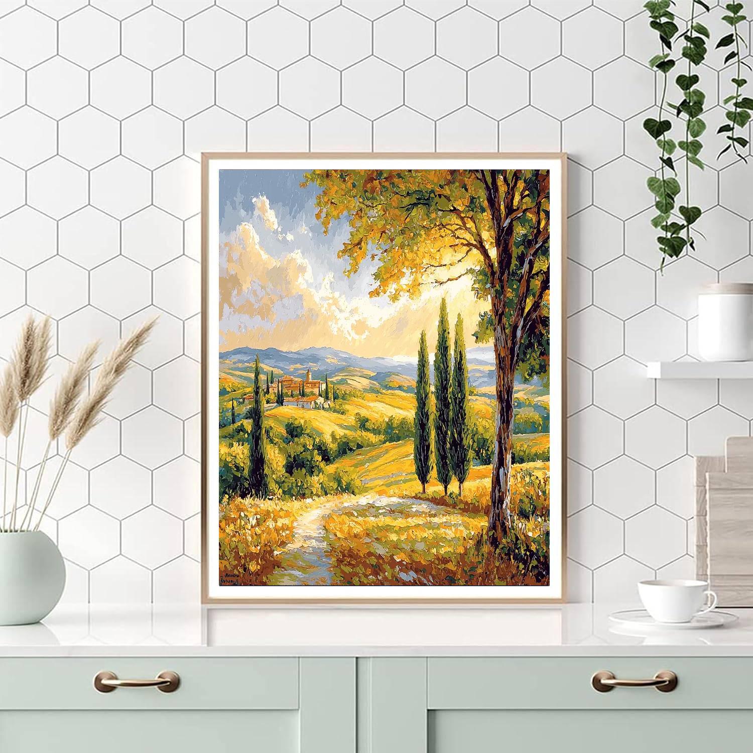Annibale Carracci Inspired Charming Tuscan Landscape  Paint By Numbers