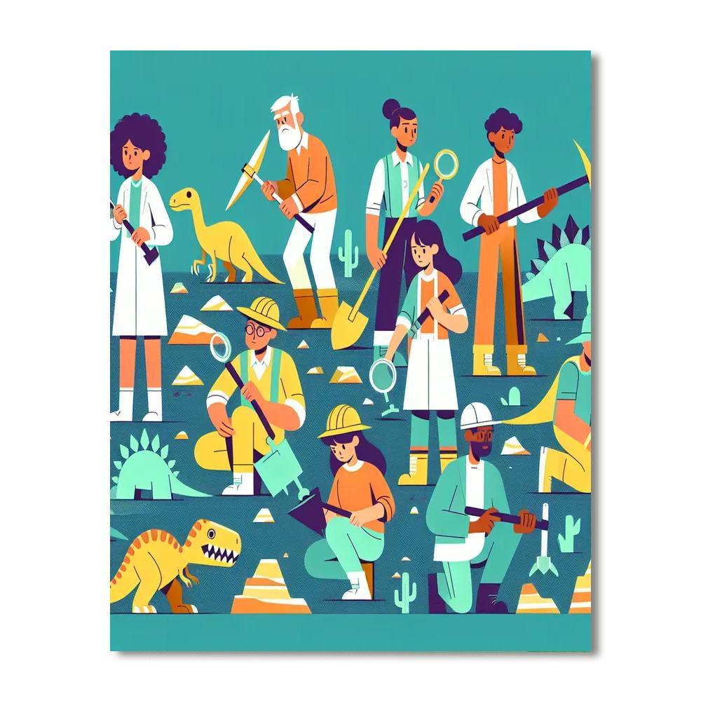 Dinosaur Fossil Expedition Numbered Painting Kits